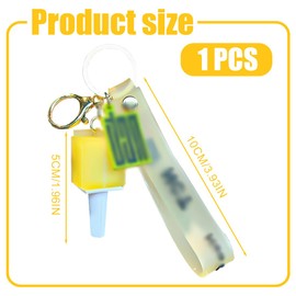 DEZP Key Fob, Pink, with Figure, for Concerts and Fan Clubs (Yellow), a