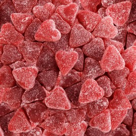 Sugar Dusted Cinnamon Hearts Gummy Candy, Heart Shaped Chewy Red Cinnamon Hearts Candy for Baking and Valentine's Day Ready, by Queen City Candy Cave (2 Pound)