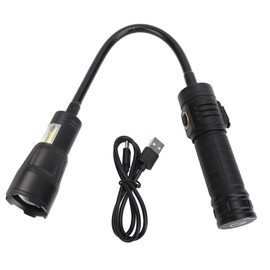 Greensen Flexible Taschenlampe mit Magnetfuß, Verstellbarem Schlauch-Arbeitslicht, COB-Seitenlicht für Autoreparatur, Lesen, Camping, Zoombares Arbeitslicht