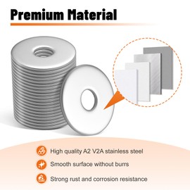 THFJWJ Pack of 100 Washers 304 Stainless Steel M6 for Screws Nuts Threaded Rods