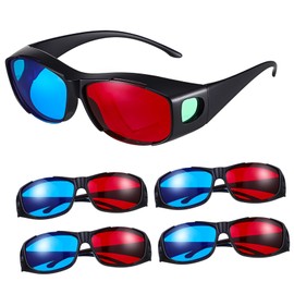 Garneck 5 Pcs Anaglyph 3D Glasses - Red and 3D Viewing Glasses for Home Cinema - & Games Universal Compatibility for Stunning 3D Experience