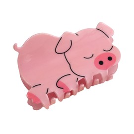 Pink Pig Delicate Dinosaur Hair Clip Hair Claw Stylish Pig Hair Grip Animal Hair Fastener Hair Accessory For Various Occasion Acrylic Hair Grab Clips and Barrettes