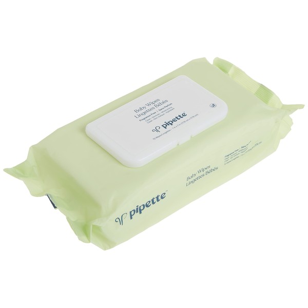 Pipette Baby Wipes - 100% Plant-Based Fibers and Plant-Derived Moisturizers, Water-Based (Fragrance-Free, 288-Count)