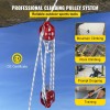 1/2\" X 100Ft Twin Sheave Block Tackle 30-35KN 6600-7705LBS Double