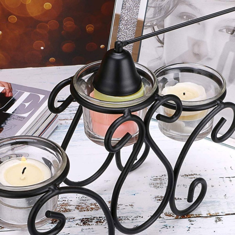 2PCS Candle Snuffer with Long Handle Bell Shape Metal Flame
