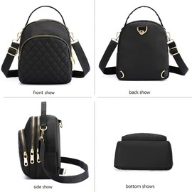 Women's Backpack Small, Theft-Proof Bags, Handbag, Shoulder Bag, Girls Elegant Canvas Backpack Handbags, Women City Safety Backpack, Women's Backpack with Many Compartments, Black, black