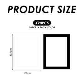 CWPFVQA Pack of 20 photo frame paper, photo frame lining box, photo frame decorative cardboard, photo frame mat, photo frame accessories, photo mat, photo mounting mat