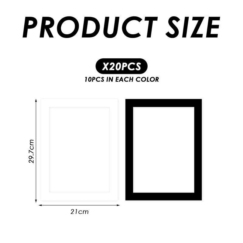 CWPFVQA Pack of 20 photo frame paper, photo frame lining