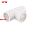 TOP-VIGOR 10pcs 25mm Slip Tee PVC Pipe Fitting, T-Shaped Coupling