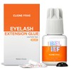 Lash Extension Glue - Fast Eyelash Extension Glue 3ml Drying time 0.5 Sec Retention 8 Weeks Pegamento de Pestañas Black Adhesive for Semi Permanent Extensions Professional Use Only