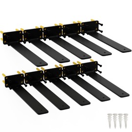 12 Inch Shelf Brackets, 10 Pack Floating Shelf Bracket, 1/5” Thick Carbon Steel Hidden Shelf Brackets, Rustic Industrial Brackets for Wall Decor