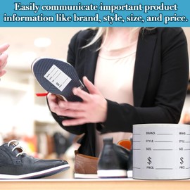 Fulmoon 500 Pack 1.57 x 2.36 Inch Self Adhesive Shoe Store Labels Style, Size and Price Sticker Roll Label Stickers Blank Shoe Stickers for Women Men
