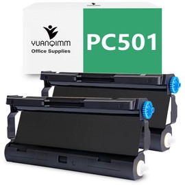 YUANQIMM 2-Pack PC-501 PC 501 Compatible with Brother PC501 Fax Cartridge Black Replacement for Brother FAX 575 FAX 878 Ribbon Printer