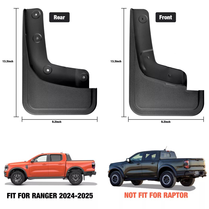XUKEY 4X For Ford Ranger Splash Guard Fender Mud Flap Mud