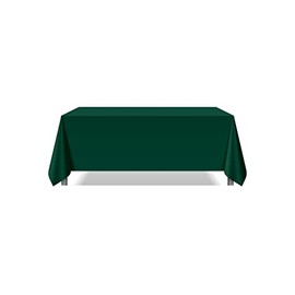 Pomp Hunter Green 90" x 156" Inch Premium Polyester Tablecloth | Wrinkle + Stain Resistant Easy Care Fabric | Fits 8FT Rectangle Table