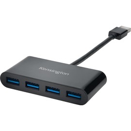 Kensington USB 3.0 4-Port Hub, Transfer Speeds up to 5G bps - Plug and Play Installation, HP, Dell, Windows, Macbook Compatible, K39121EU, black