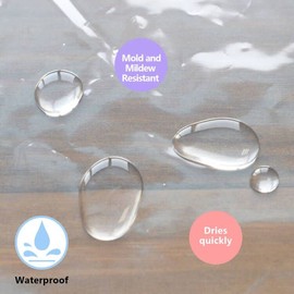 YISURE Short Shower Curtain Liner 150Drop, Clear PEVA Shower Curtain with Magnetic Bottom, Plastic Hooks 59"x59"