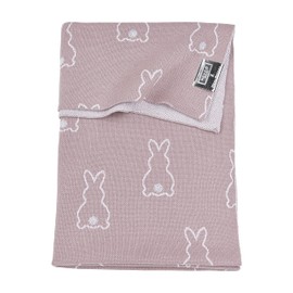 MEYCO Baby X MrsKeizer Rabbit Knitted Baby Blanket (100% Soft Cotton), Multi-purpose, Easy Care, Breathable, Size 75 x 100 cm, Purple