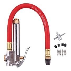 NoBrand Bayonet Style Tire Inflator Gauge, with Heavy Duty Straight Head Air Chuck