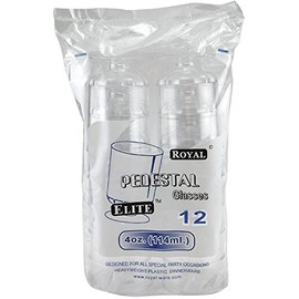 Case of 120 - Small 4 ounce Disposable Plastic Pedestal Glasses - Mini Desert Cups