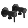 ACA International Black Brass Wall Mounted Washine Machine Stop Taps