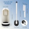 Juego 2 Cepillo para Baño con Soporte, Mango Largo Blanco