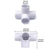 Unbranded 4-Pack 1/2 in. 4-Way SCH40 PVC Elbow Fittings ASTM