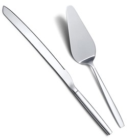 Berglander Wedding Cake Knife and Server Set, Stainless Steel Cake Cutting Set with Cake Cutter and Cake Server for Wedding - Perfect for Weddings, Birthdays, Parties, Events