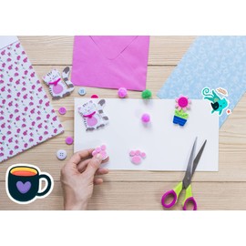 Creavvee 21 Sticker per Sheet, 25 A4 Sheets, Art & Craft Printable White Sticker Paper Label for Laser/Inkjet Printers Made in Europe - Sticker Size 70 x 42,3 mm