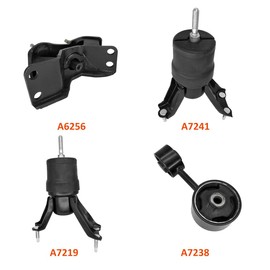 keuyyap 4Pcs Engine Motor Mount Compatible with Toyota Camry L4 2.2L 1997-2001 & for Solara L4 2.2L 2000-2001 Transmission Mount Set, Replace A6256 A7219 A7238 A7241, Black, CA-EM0040