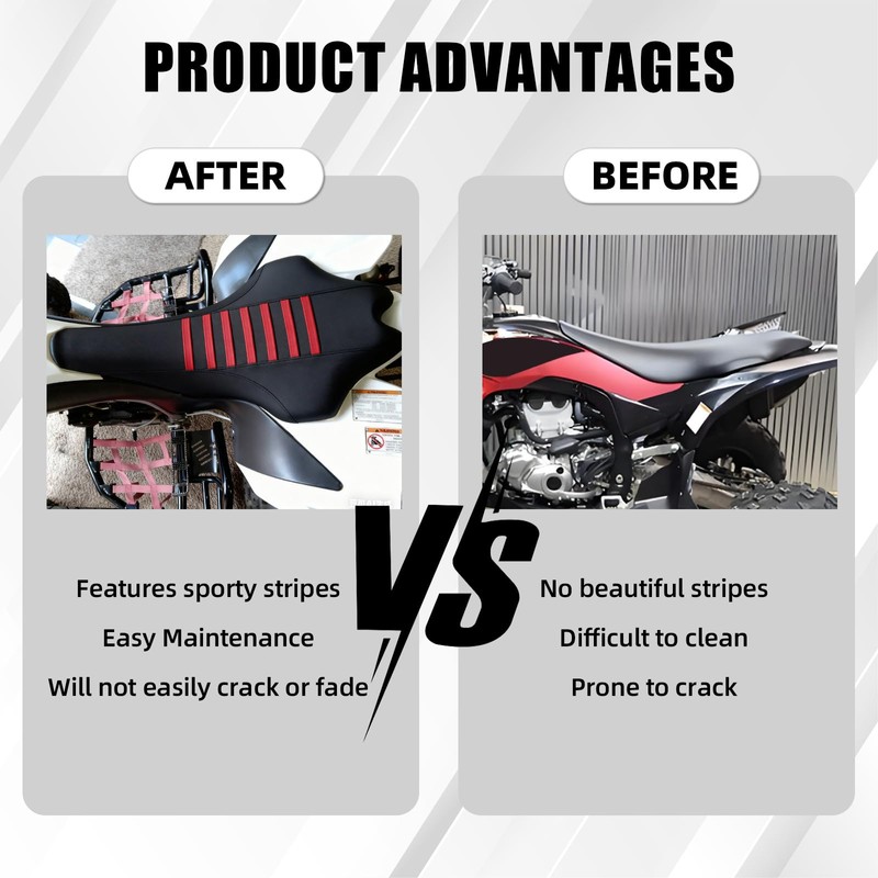 Wacece ATV Seat Cover Non-Slip Soft Waterproof for YFZ450R 2009-2024
