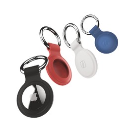Scosche ATHS1AC-4PKSP FoundIt Silicone Protective Key Ring Holders for AirTag, 4-Pack