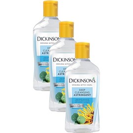 Dickinson's Enhanced Witch Hazel Deep Cleansing Astringent, Menthol and Eucalyptus, 92% Natural Formula, 16 Fl. Oz. (Pack of 3)