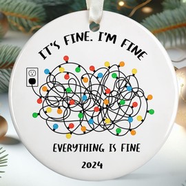Christmas Tree Ornaments - Funny Christmas Ornaments - 2024 Christmas Ornaments for Mom, Dad, Sister, Brother, Friend, Coworker - Xmas Tree Ornaments, Funny Tree Ornaments - Ceramic Christmas Ornament
