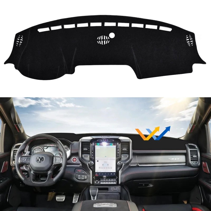 Unbranded Black Dashboard Mat Dash Sun Cover Pad For 2019-2024