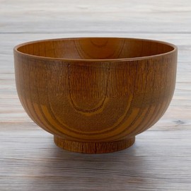 J-kitchens Miso Soup Bowl 12.6 fl oz (370 cc), 4.8 x 3.0 inches (12.2 x 7.6 cm), Heat Resistant, 120 % Wood, Okonomi Bowl, Japanese