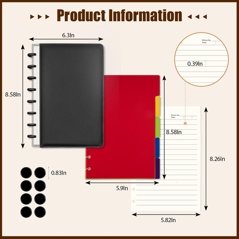 Mosa bear Discbound Notebook Spiral Journal with Removable Pages 180