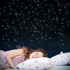 WANDKINGS 261 Leuchtpunkte für Sternenhimmel, extra Starke Leuchtkraft, Wandsticker Leuchtaufkleber, Fluoreszierend und im Dunkeln Leuchtend