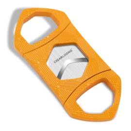 CIGARLOONG Cigar Cutter Hexagon Stainless Steel Sharp Blade Guillotine (Orange)