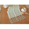 Farmhouse Decor Boho Table Runner with Macrame, Elegant Sage Green