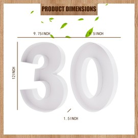 12 inch Fillable Number Paper Mache Cardboard Cutouts Sweet Charcuterie Board Tray(White, 30 Shape)