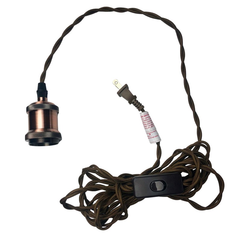 Atron Pendant Light Cord Kit 15'(4.57m) Flexible Twisted Fabric Cord-