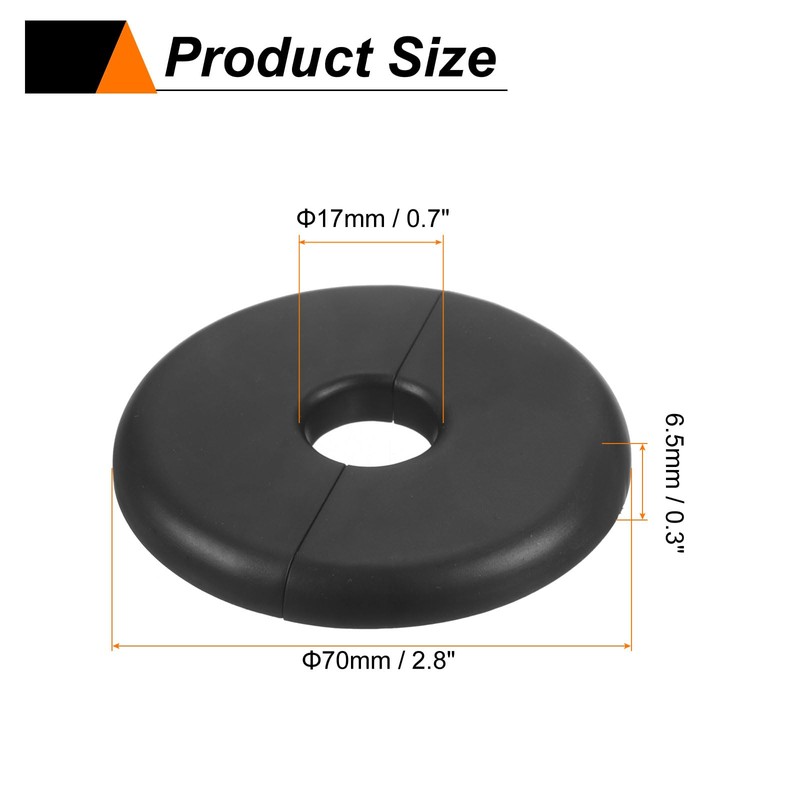 HARFINGTON 2pcs Wall Split Flange 17mm/0.7" Self-Adhesive Plumbing Cover Plates