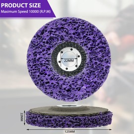 Adiwo CSD Sanding Disc, 4 Pieces Diameter 125 mm Cleaning Disc Set, Coarse Grinding Disc, Purple Coarse Cleaning Disc for Angle Grinder for Surface Hen Processing, Polishing, Rust Removal