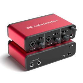 2i2 USB Audio Interface – 24Bit/192kHz Studio Recording, 48V Phantom Power – Compatible with DAWs, Perfect for Music, Podcasting & Voiceovers (Mac/PC)