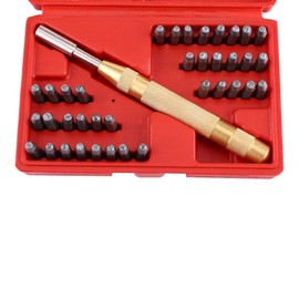 Punch Letters Set of 38 Punches for Numbers and Letters with Punching Tool with Punching Automatic 8mm for Marking on Metal, Wood, Leather etc
