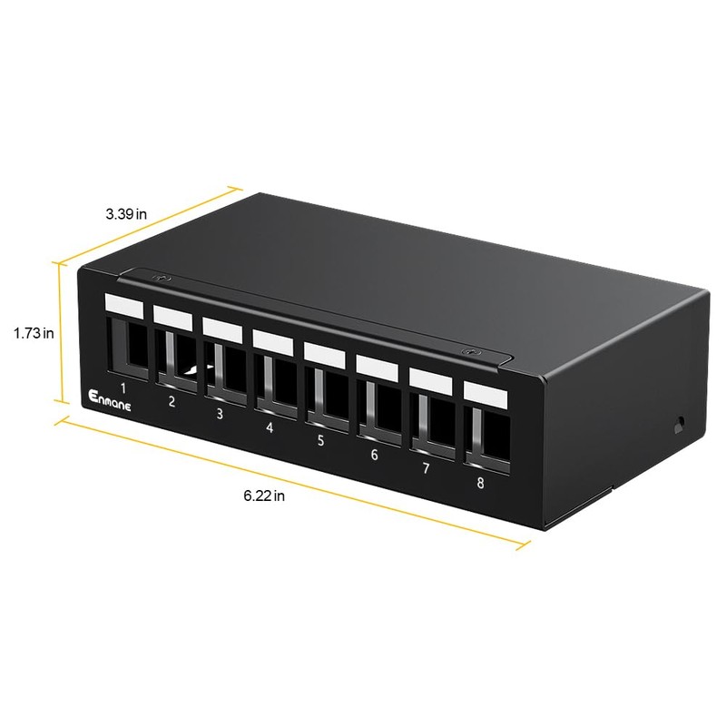 Enmane - Panel de conexión de 8 puertos en blanco
