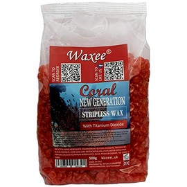 Stripless hard film wax New Generation, Brazilian peelable, peel off flexible wax beads (500g bag of film hard wax, Coral)