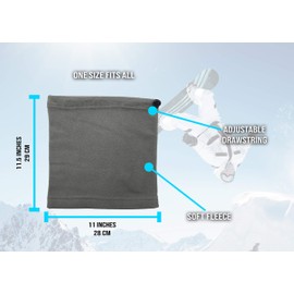 Neck Gaiters,3 Pack Warm Winter Scarf, Soft Fleece, Adjustable Strap Bulk (3 Pack - Black/Navy/Gray)