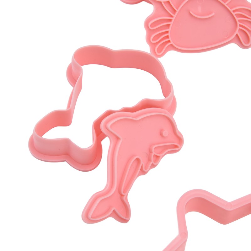 Plastic Cookie Cutters Sea Animal Pattern 3D Cartoon Baking Pressable